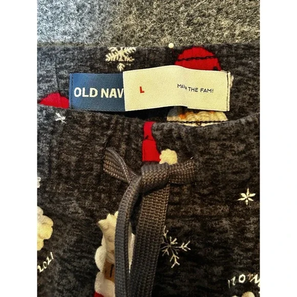 Old Navy Men's Santa Claus Christmas Winter Flannel Pajama Pants Sleep Lounge L - Picture 2 of 7